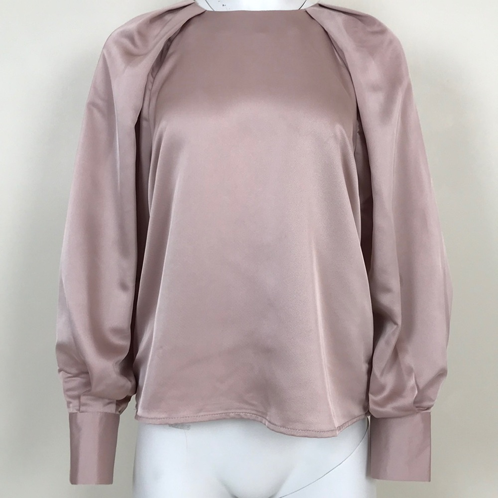 Pastel Pink Shoulder Detail Round Neck Top